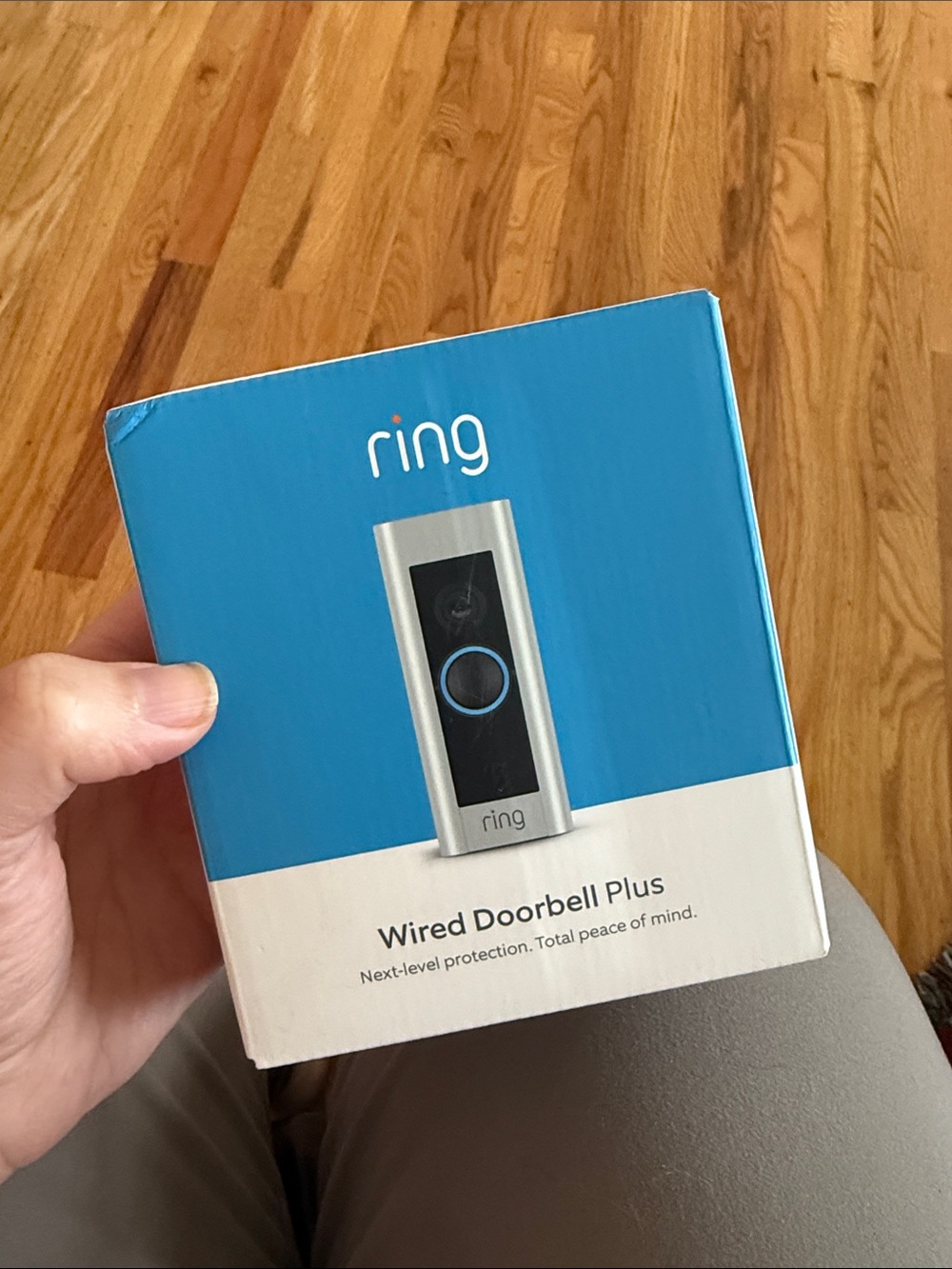 Ring Wired Doorbell Plus - Blue and White Packaging
